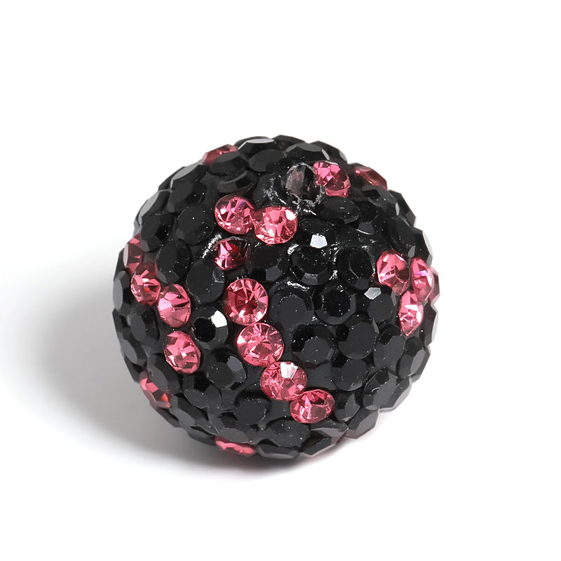 Wholesale 10pcs/pack 16mm Shambhala Clay Drill Ball Colorful Rhinestone Soft Clay Beads